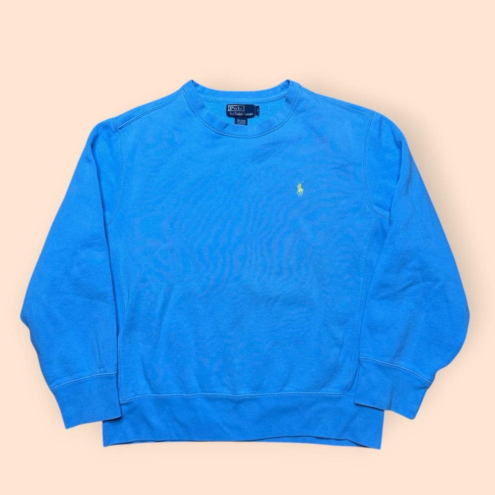 Vintage 1990s Polo Ralph Lauren Crewneck Sweatshirt Blue Men’s Large Vtg 90s